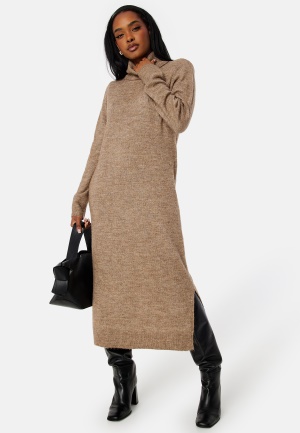 Image of Pieces Juliana LS Rollneck Knit Dress Fossil L