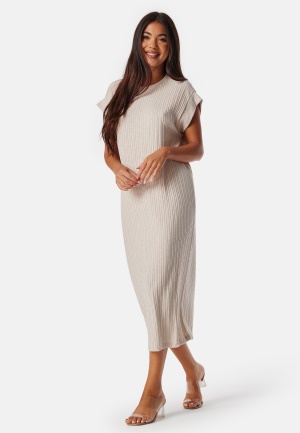 Pieces Pclena SS midi dress Silver Gray S
