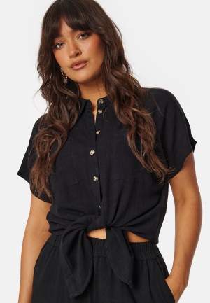 Läs mer om Pieces Pcvinsty Linen Tie Shirt Black L