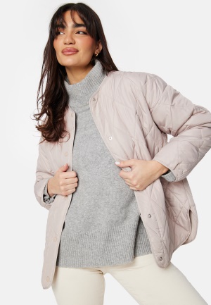 Läs mer om Pieces Stella Quilted Jacket Silver Grey L