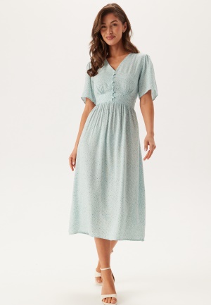 Image of Pieces Tala SS Midi Dress Cloud Blue AOP:FLOWER L