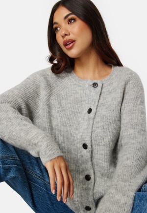 Image of SELECTED FEMME Lulu LS knit short cardigan Light Grey Melange XXL