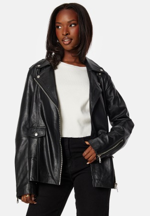 Läs mer om SELECTED FEMME Madison Leather Jacket Black 40