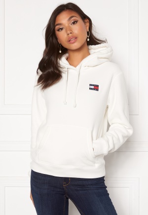 Image of TOMMY JEANS Badge Polar Flecce Hoodie YAP Snow White S