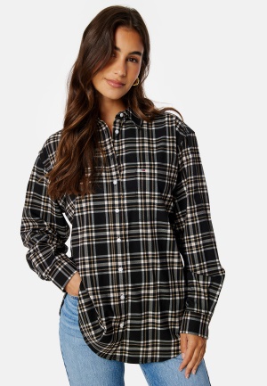 Image of TOMMY JEANS Check Overshirt 0GR Black Check XS