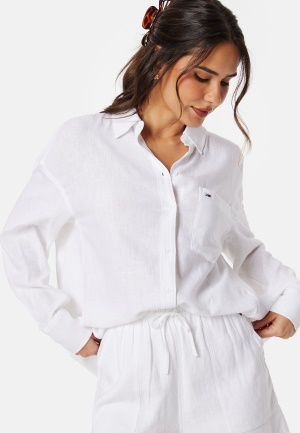 Image of TOMMY JEANS OVR Linen Shirt YBR White L