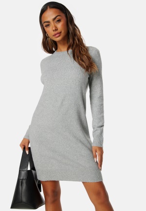 Läs mer om VERO MODA Doffy LS O-Neck Dress Light Grey Melange XL