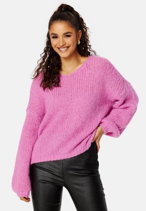 VERO MODA Erin LS V-Neck Pullover Cyclamen L