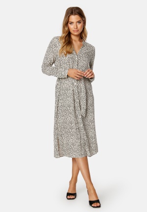 VERO MODA Vica LS Shirt Calf Dress Silver Lining AOP:JO M