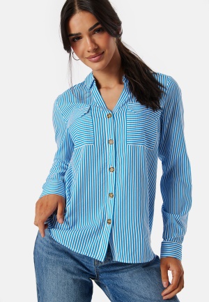 Läs mer om VERO MODA Vmbumpy L/S shirt new Blue/White/Striped XL