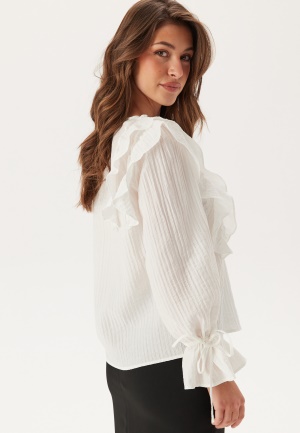 Image of VERO MODA Vmkausa Frill Ls Top Snow White XL