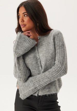 Läs mer om VERO MODA Vmlori Ls O-neck Cardigan Light Grey Melange L