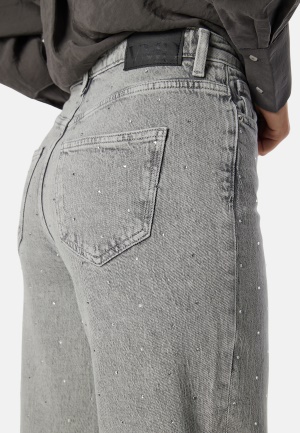 Läs mer om VERO MODA Vmtessa Hr Wide Jeans Rhines Medium Grey Denim/Rhinestone 25/32