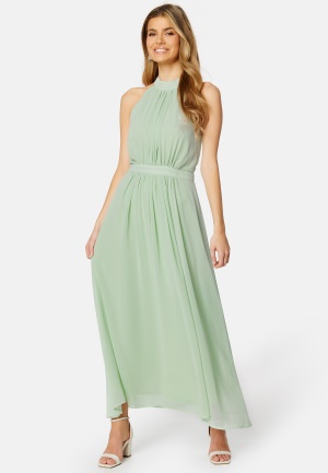 VILA Cirilla S/L Haltermidi Dress Cameo Green 34