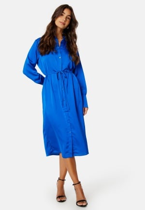 Läs mer om VILA Ellette L/S Shirt Dress Lapis Blue 36