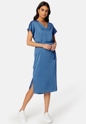 VILA Ellette V-Neck S/S Dress Federal Blue 34