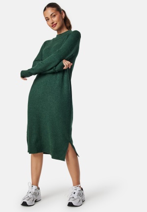 Läs mer om VILA Ril Crew Neck Midi Dress Pineneedle/Dark Melange S