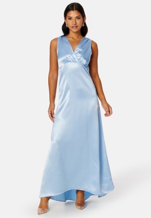 Läs mer om VILA Sittas V-neck S/L Maxi Dress Kentucky Blue 34