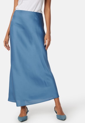 Läs mer om VILA Viellette High Waist Long Skirt Coronet Blue 36