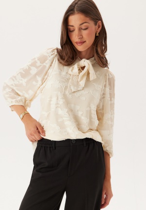 Image of VILA Viharmonia Tie Neck 3/4 TOP TO Birch L