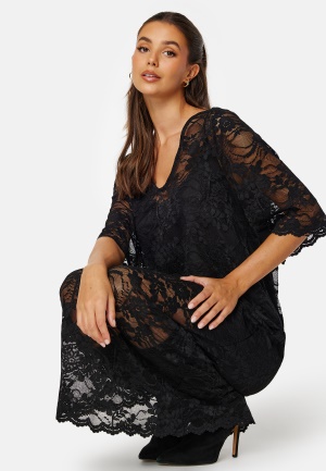 Läs mer om VILA Vilorna 2/4 Lace Midi Dress Black 44