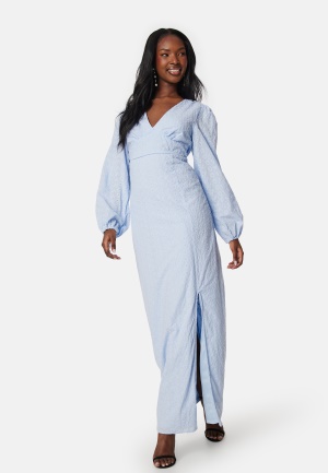 Läs mer om VILA Vimalina L/S maxi dress Kentucky Blue 38