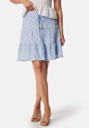 Läs mer om VILA Vimelanie High Waist pointelle skirt Kentucky Blue S