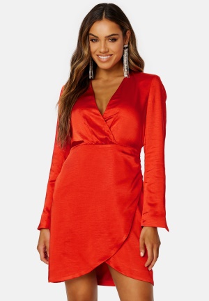 Image of Y.A.S Sannie LS Drape Dress Fiery Red XS