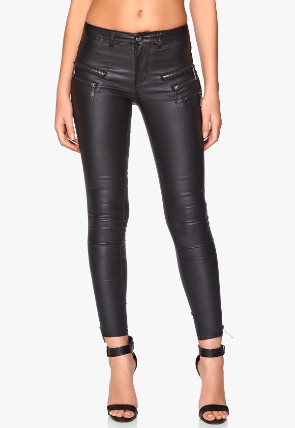 ONLY Olivia Rock  Coated Pants Black Bubbleroom