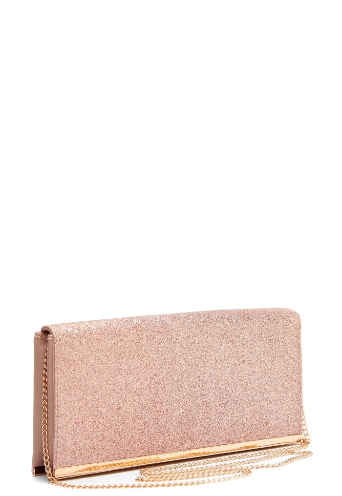 glitter rose gold clutch bag