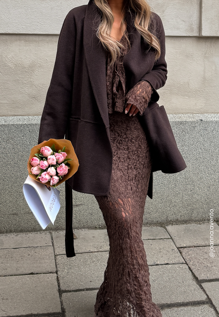 BUBBLEROOM Lilah Belted Wool Coat