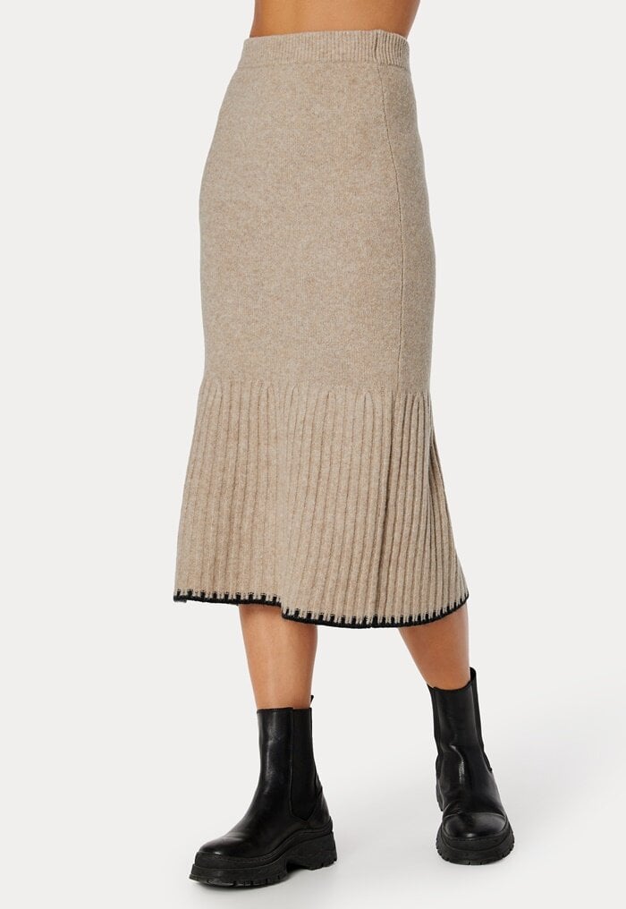 BUBBLEROOM Contrast Edge Knitted Skirt