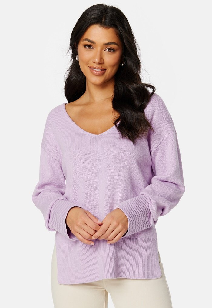 BUBBLEROOM Maya v-neck slit sweater