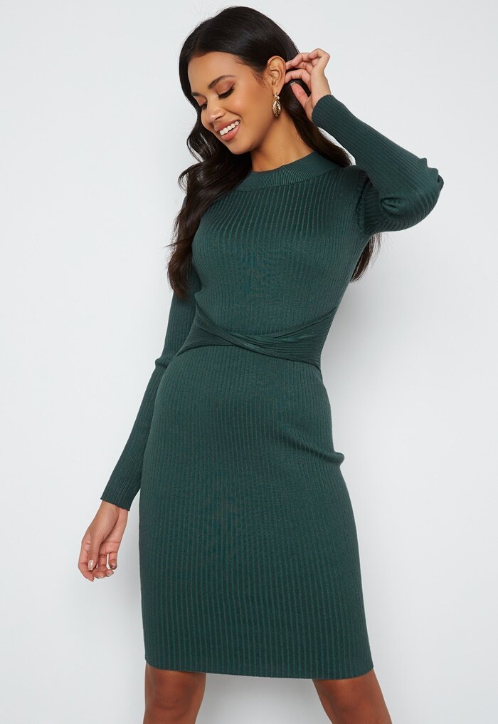 BUBBLEROOM Minna knitted front twist dress