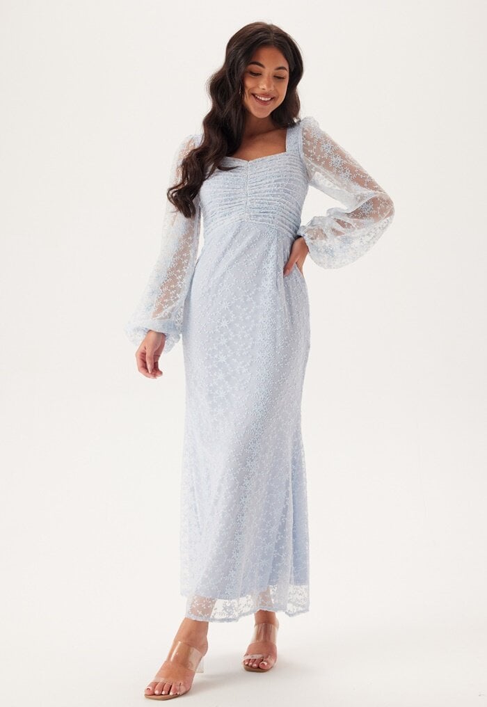 Bubbleroom Occasion Ruched L/S Ankle Dress 