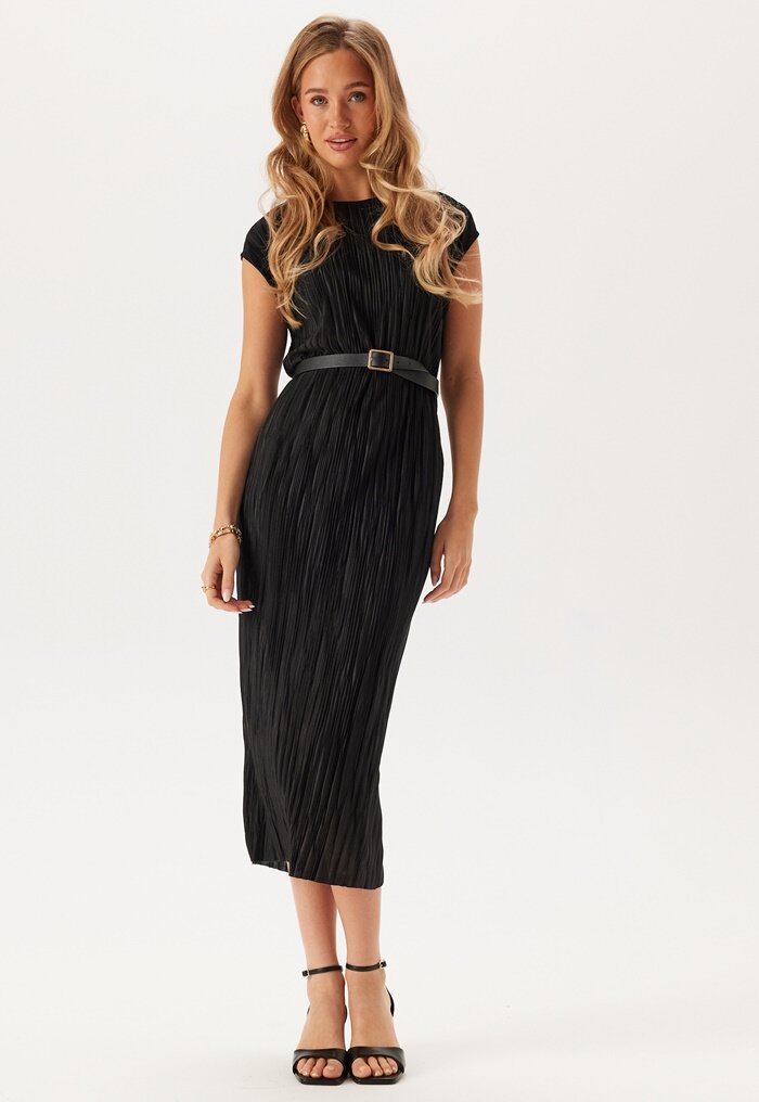 BUBBLEROOM Pleated Cap Sleeve Dress