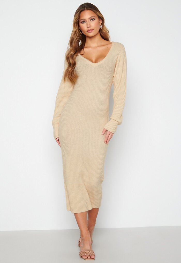 BUBBLEROOM Rosanna knitted puff sleeve dress