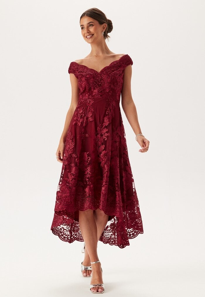 Goddiva Embroidered Lace Dress