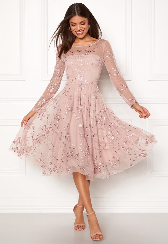 Goddiva Embroidered Midi Dress