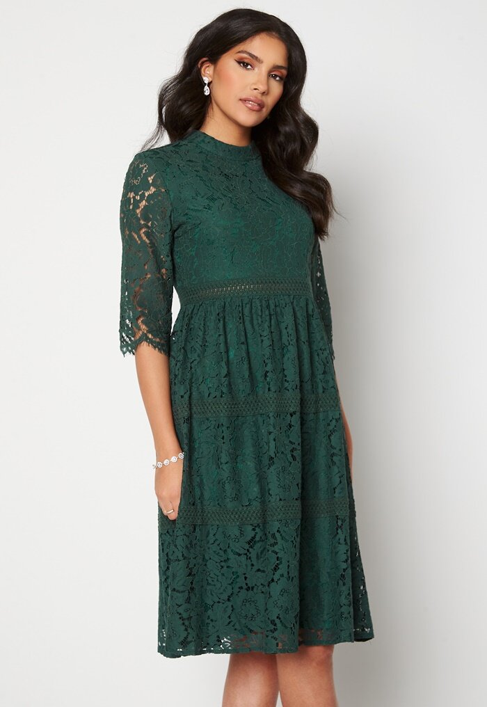Happy Holly High Neck Lace Dress