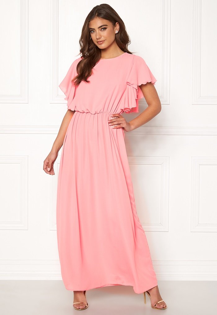 John Zack Frill Sleeve Maxi Dress