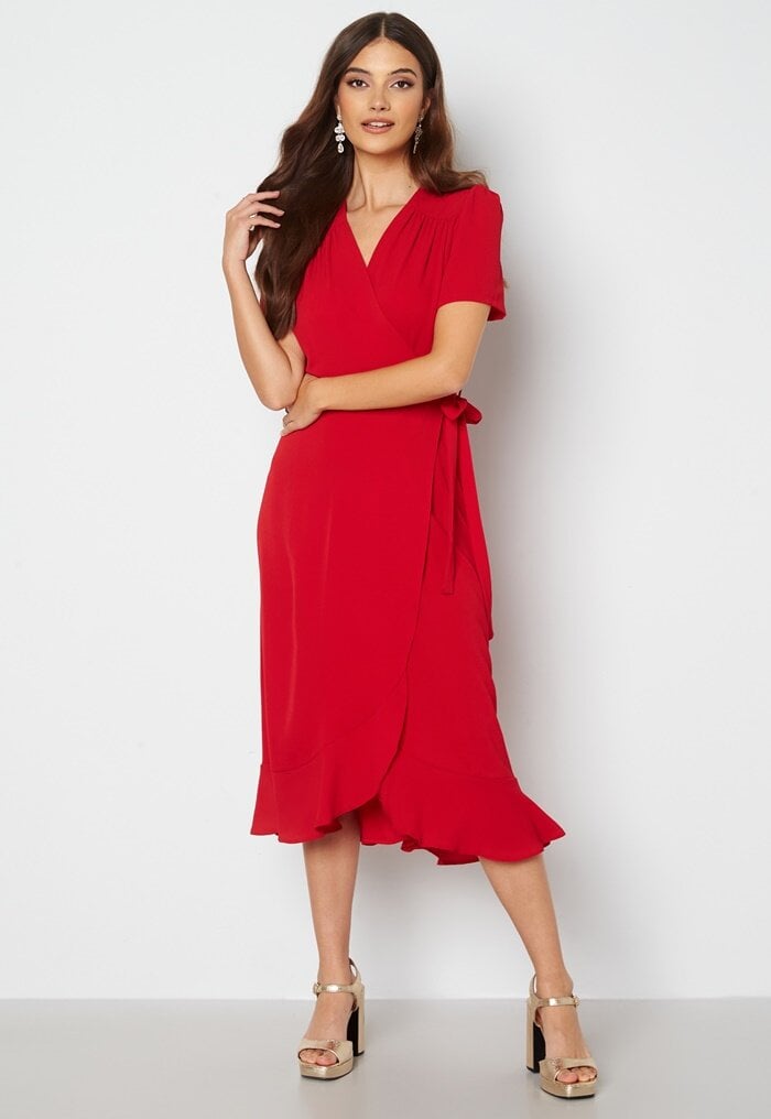 John Zack Short Sleeve Wrap Dress