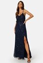 Sequin Strappy Maxi Dress With Split