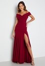 Bardot Pleat Maxi Split Dress