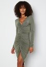 Rouched Front Midi Dress