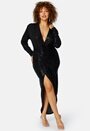 Sequin Long Sleeve Rouch Dress