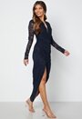 Lace Long Sleeve Rouch Dress