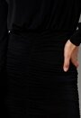 Long Sleeve Rouched Midi Dress