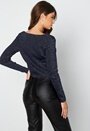 Square Neck Knitted Lurex Top