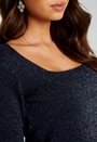 Square Neck Knitted Lurex Top